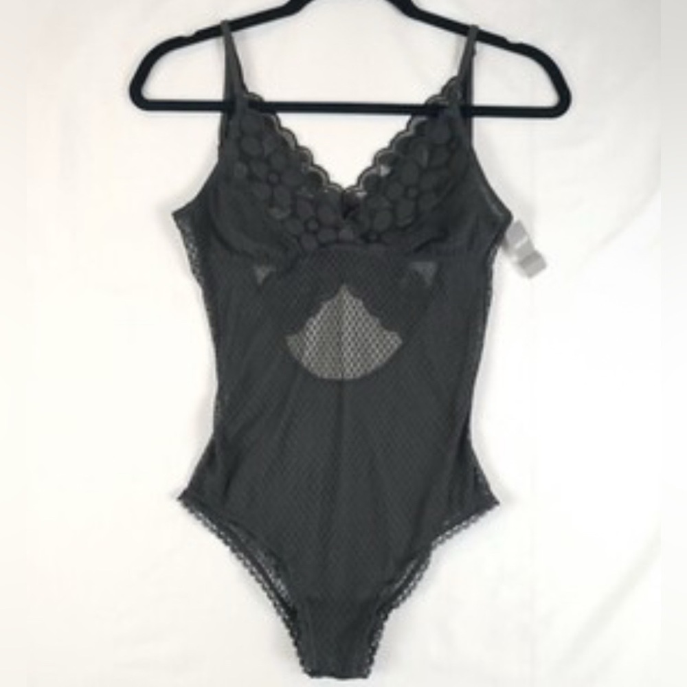 Aerie Lace Floral Sheer Bodysuit Lingerie